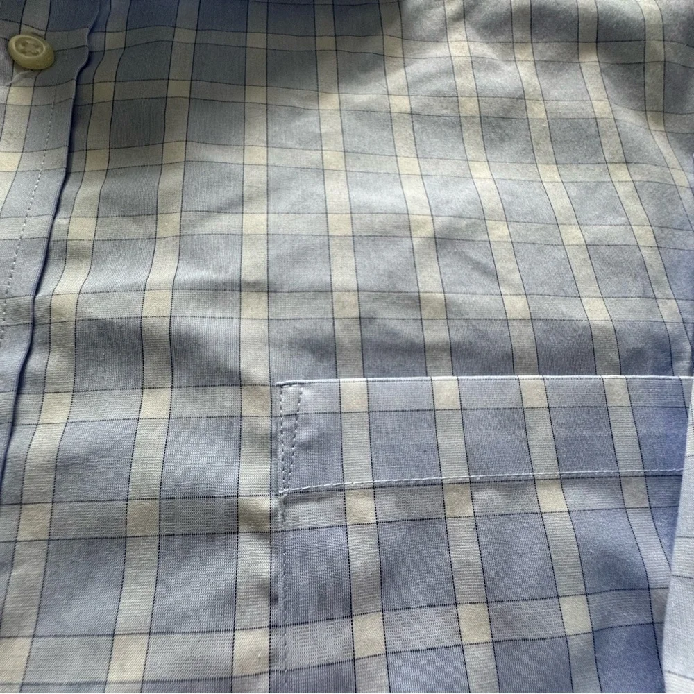 Van Heusen Signature Regular Fit Dress Shirt - 19 34/35 Blue check pattern - Picture 2 of 9